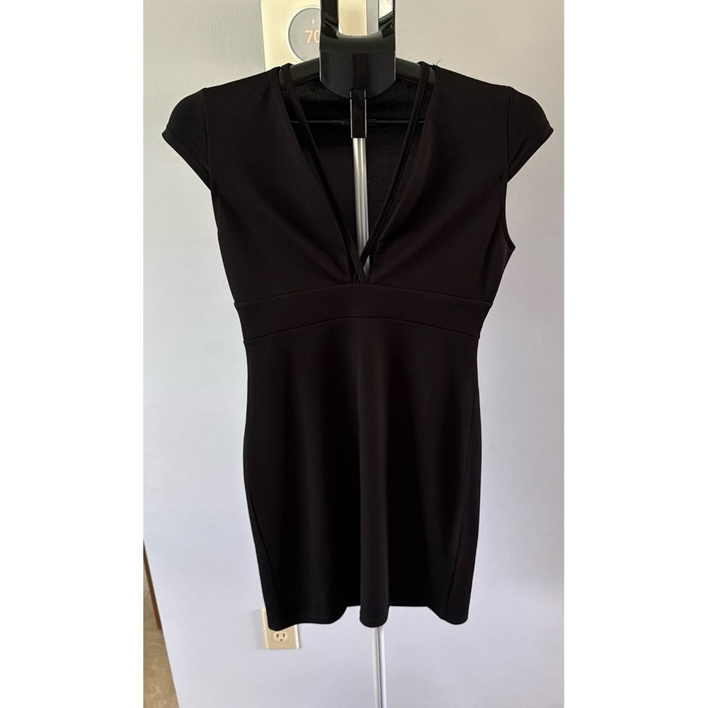 River Island Women's Black Short Sleeve V-Neck Dress Size 10UK 6US